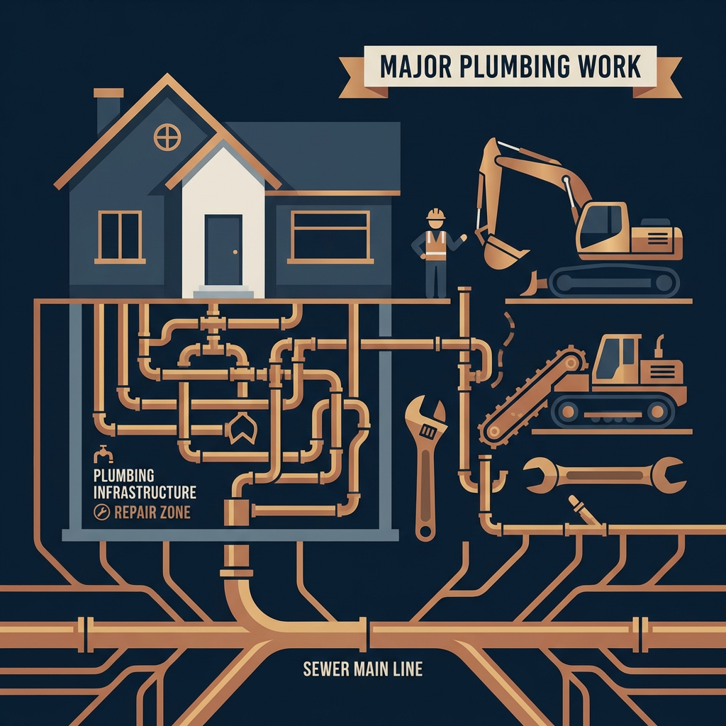 Major plumbing service icon