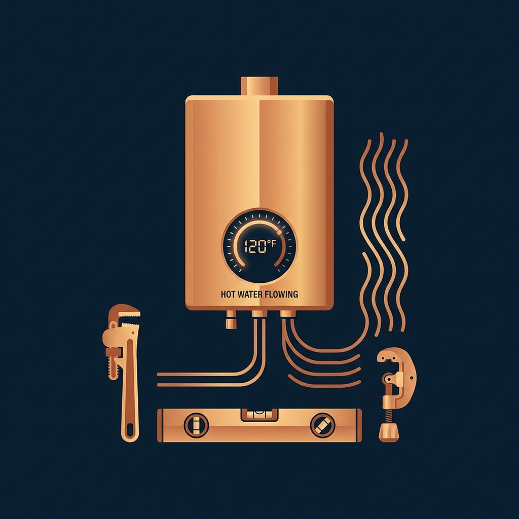 Water heater service icon